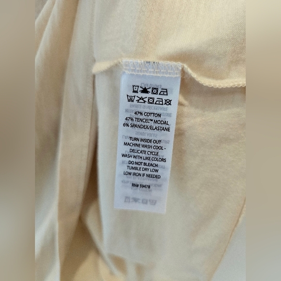 Max Studi Tan Beige Cream V-Neck Tee Short Sleeve Size L - Picture 4 of 4